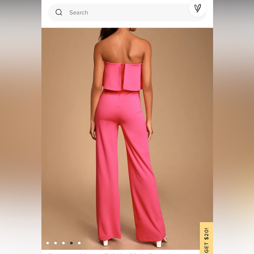 LULUS pink strapless jumpsuit - Picture 9 of 11
